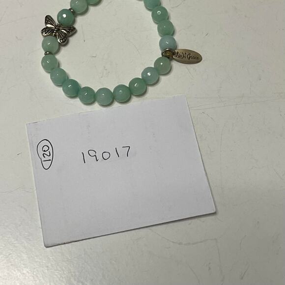 CAREGIVEGROW.ORG bracelet actual faceted blue green stone stretch style jewelry - Picture 12 of 12